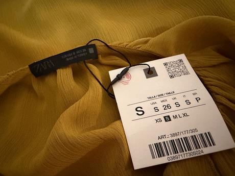 Luxusná šifónová blúzka zara - horčicová elegancia, zara,s