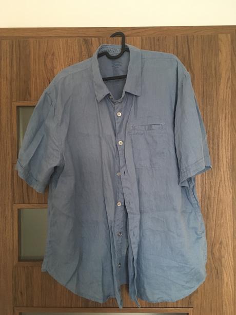 Ľanová košeľa, calvin klein, xxl, modra, calvin klein,xxl