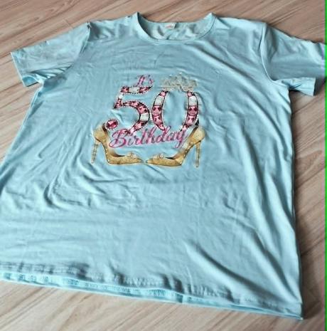 Belasé tričko s nápisom "50 birthday", v.xl, xl
