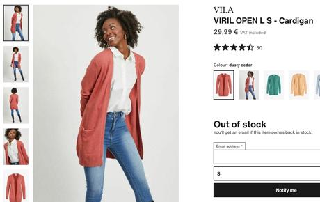 Vila kardigán/sveter červeno-hnedý vel.xs-s, 34 / s / xs