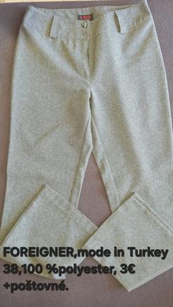 Dámske tmavošedé elegantné nohavice., 38