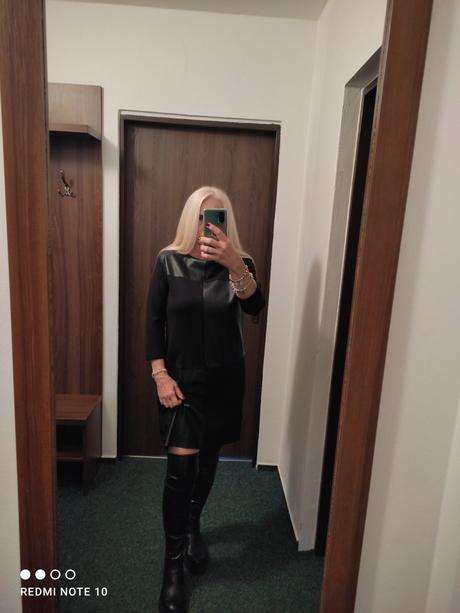 Šaty s eko kožou, angie,m