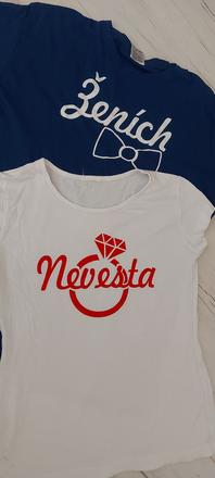 Krásny set tričiek ženích + nevesta, m