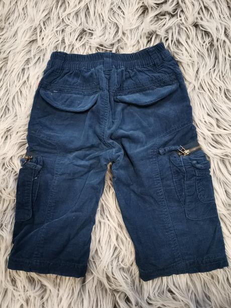 Zateplene modré nohavice, 80