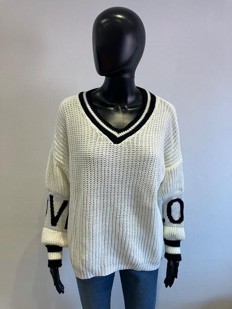 Dámsky sveter maslovo-čierny (uni), l / m / s / xl
