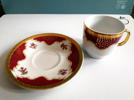 Porcelán mokka kávový servis - 6+6 šálky + podšálk, 