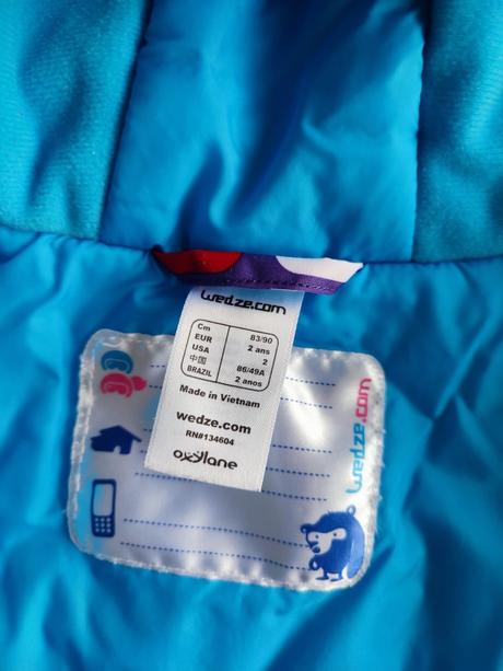 Lyžiarska bunda wedze 2-3 roky, wedze,98