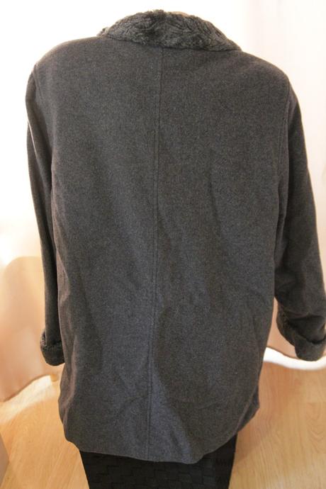 Šedý elegantný kabát xl, xl