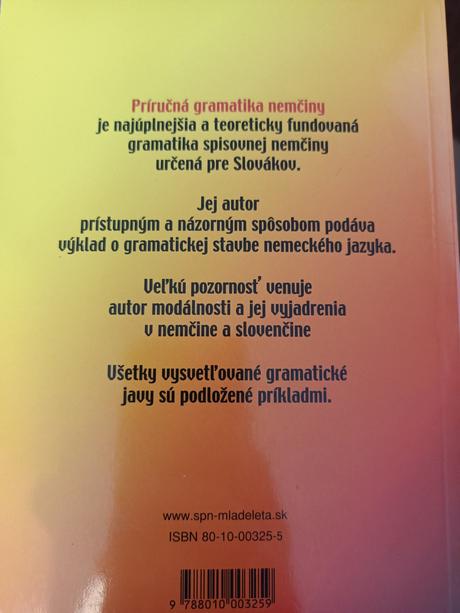 Kniha príručná gramatika nemčiny, 