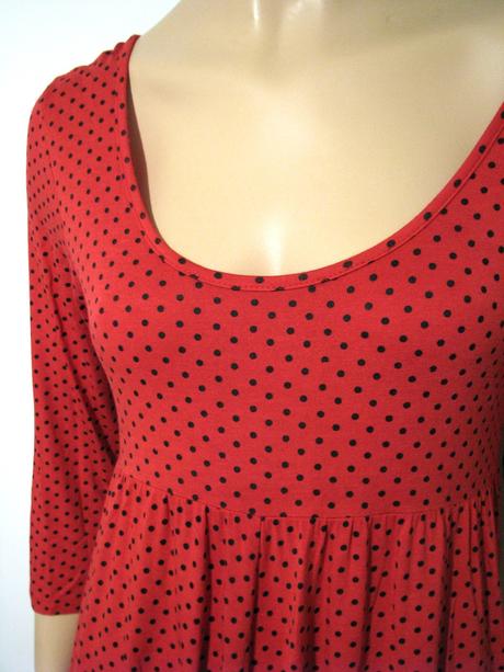 Červeno-čierne bodkované šaty, l