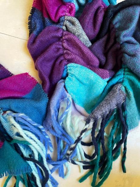 Zaujímavý flanelový šál, xl