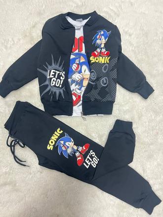 Teplakova suprava sonic aj s tričkom s dlhým rukav, 104 - 140