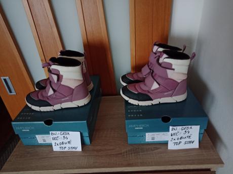 Dievčenské zimné topánky zn.geox veľ.34, geox,34