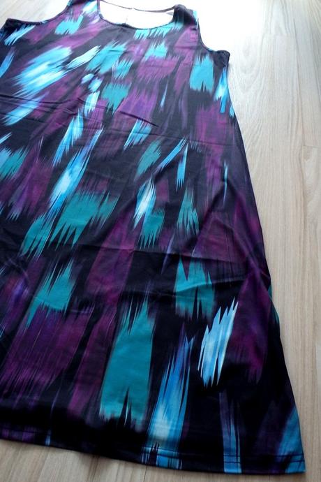 Letné dlhé modro, čierno fialové šaty, v.2xl/3xl, xxl