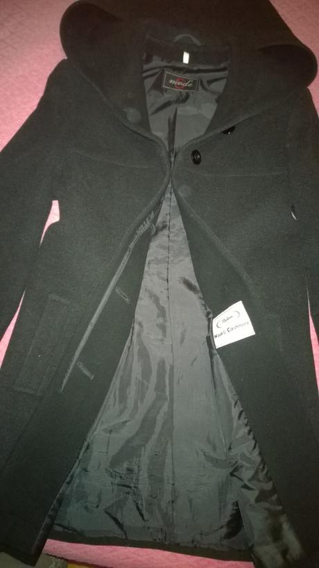 Kabat woll&casmir italy s kapucnou vel 38/40, m