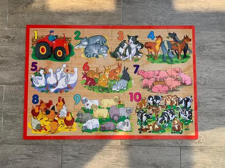 Veľké drevené puzzle na podlahu, 