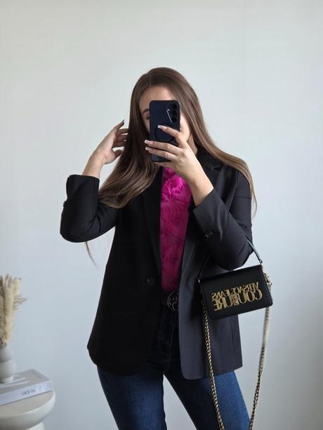Čierne sako s, stradivarius,s