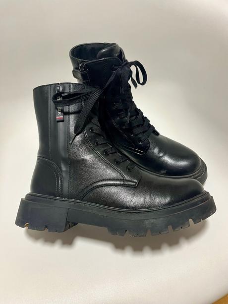 Kožené čižmy tommy hilfiger, tommy hilfiger,37