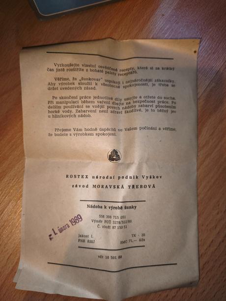 Retro šunkovar - originál krabica,