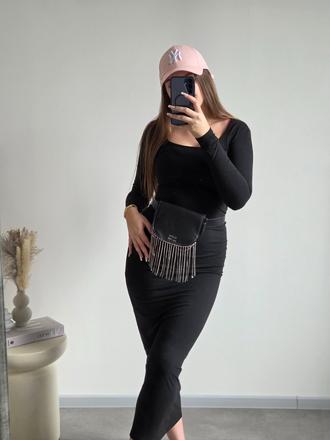 Čierne midi šaty s/m, s