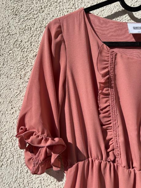 Nádherné pudrovo-ružové tehotenské šaty, s