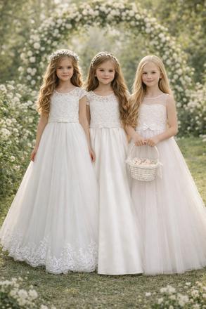 Exkluzivne detské dlhé šaty aj na 1.sv.prijimanie, 122 - 158