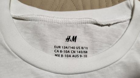 2ks biele tričko krátky rukáv velk  134/140, h&m,134