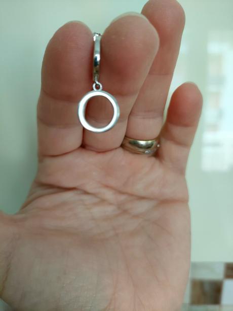 Strieborné náušnice visiace, 