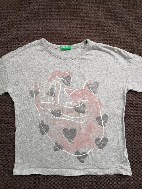 Tričko s macickou, benetton,116