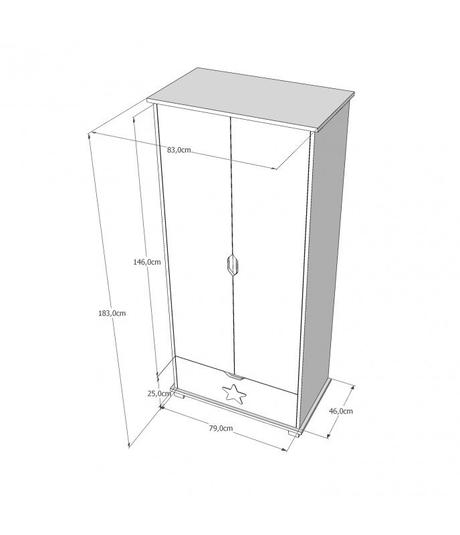 Detská šatníková skriňa star,