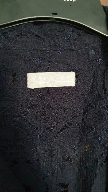 Tmavomodrý čipkovaný blejzer/bunda, 44