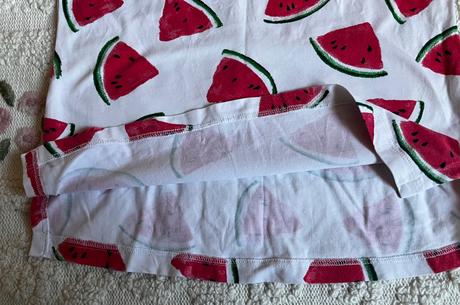 Biele melónové bavlnené handmade tričko, s/m, s