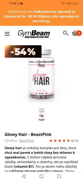 Tablety Glowy Hair od Gymbeam