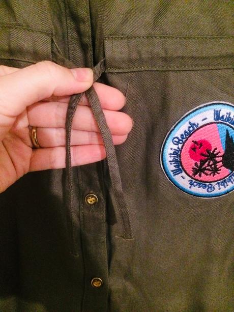 Khaki kosielka s nazehlovackami, h&m,158