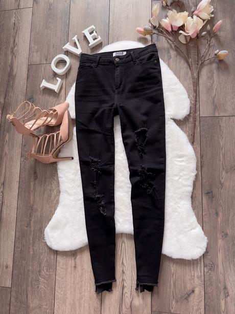 Štýlové čierne rifle, ever-pretty,s