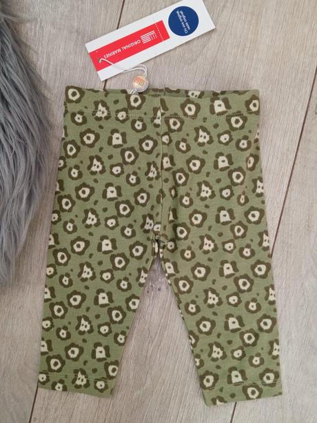 Dievčenské zelené vzorované legíny (0-3 mes.), original marines,56