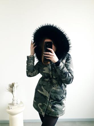 Vojenská bunda s kožušinou xs/s, xs