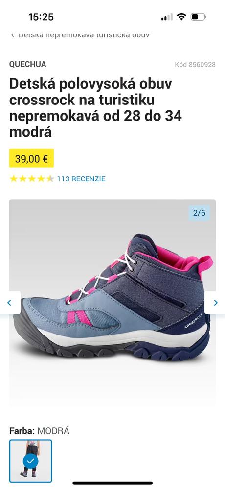 Predám detské polovysoke turistické topanky 29, quechua,29