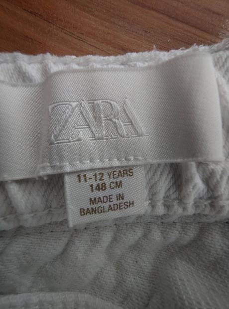Riflové biele šortky zara, veľkosť 148, zara,146