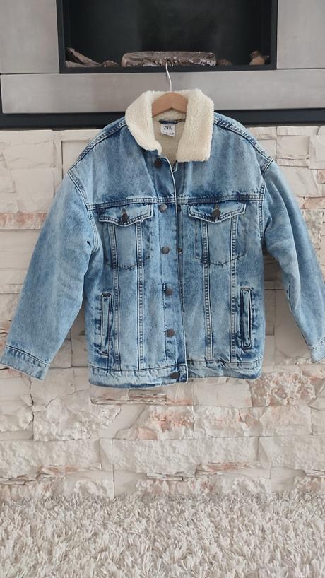 Zateplená riflová bunda, zara,140