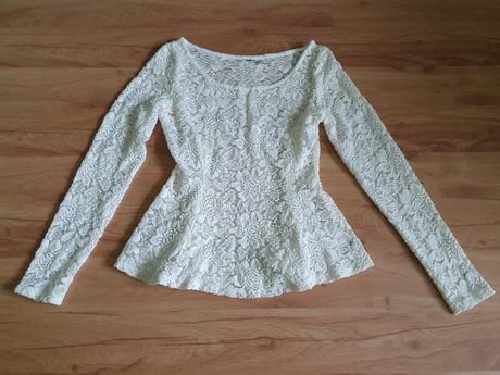 Biele čipkované tričko, s