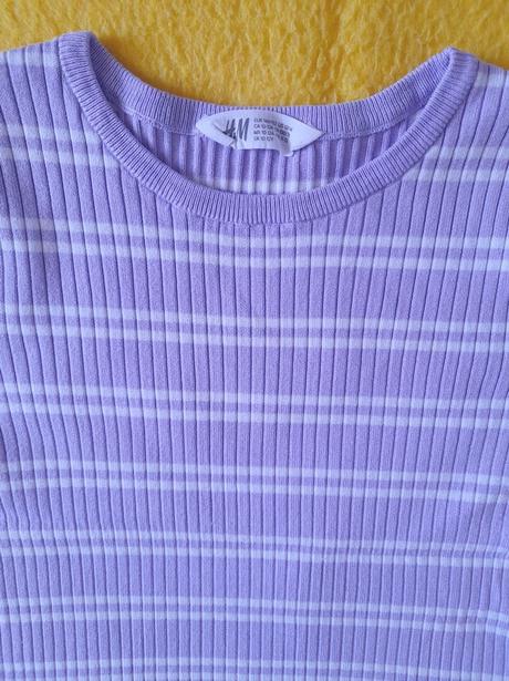 Vrúbkovaný pulóvrik s krátkymi rukávmi, h&m,146