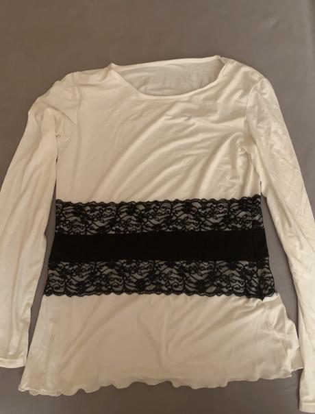 Biele tricko s cipkou, m