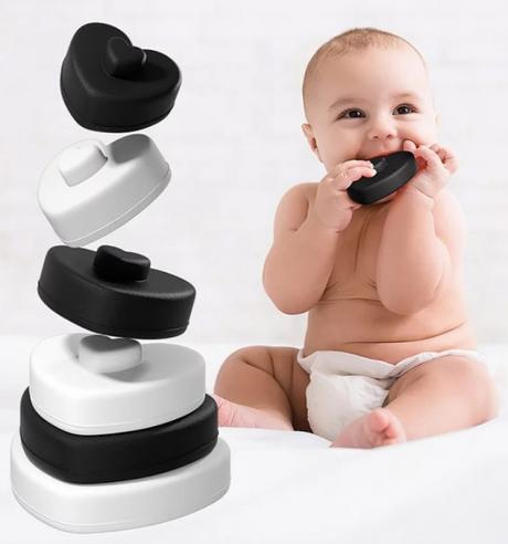 Baby in world silikónová edukačná veža srdiečka,