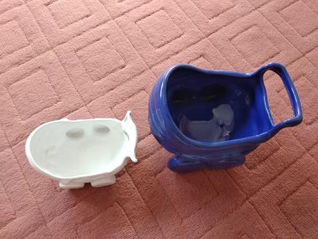 2ks keramické dekorácie "kočík", 