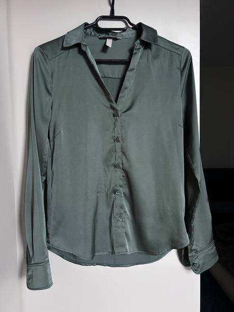 Saténová košeľa -xxs, h&m,xs