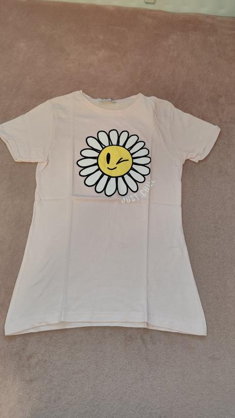 Tričko ružové s kvetom, gate,s