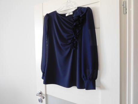 Blúzočka pružná s tilovým rukávom, 36/38 v,, 38