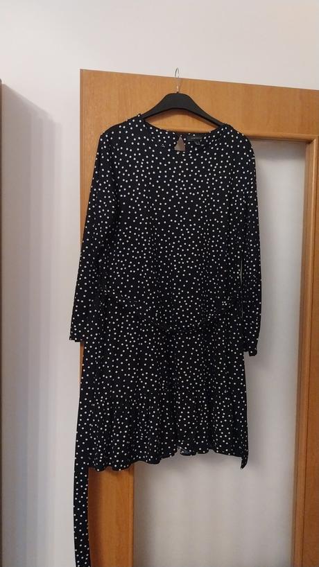 Cierne bodkovane saty cortefiel xl, xl