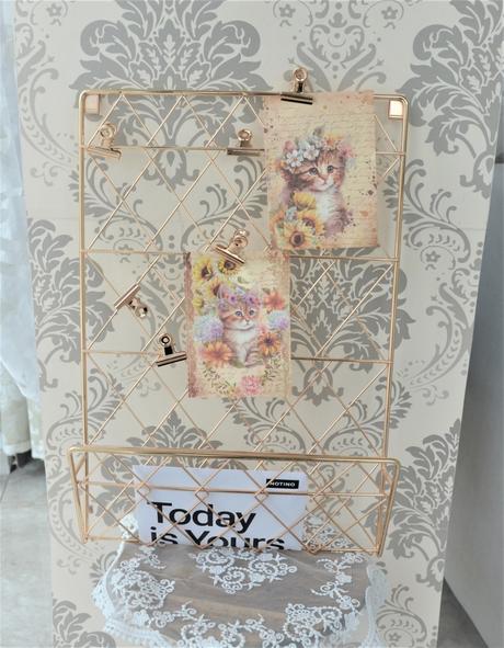 Nástenný organizér na odkazy-kovoý -zlatý, 